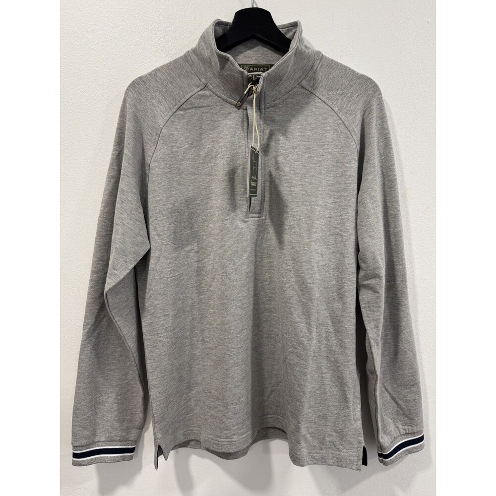 Ariat Men's Sweater 1/2 Zip Fleece Lightweight Pullover  Heather Grey Size Small